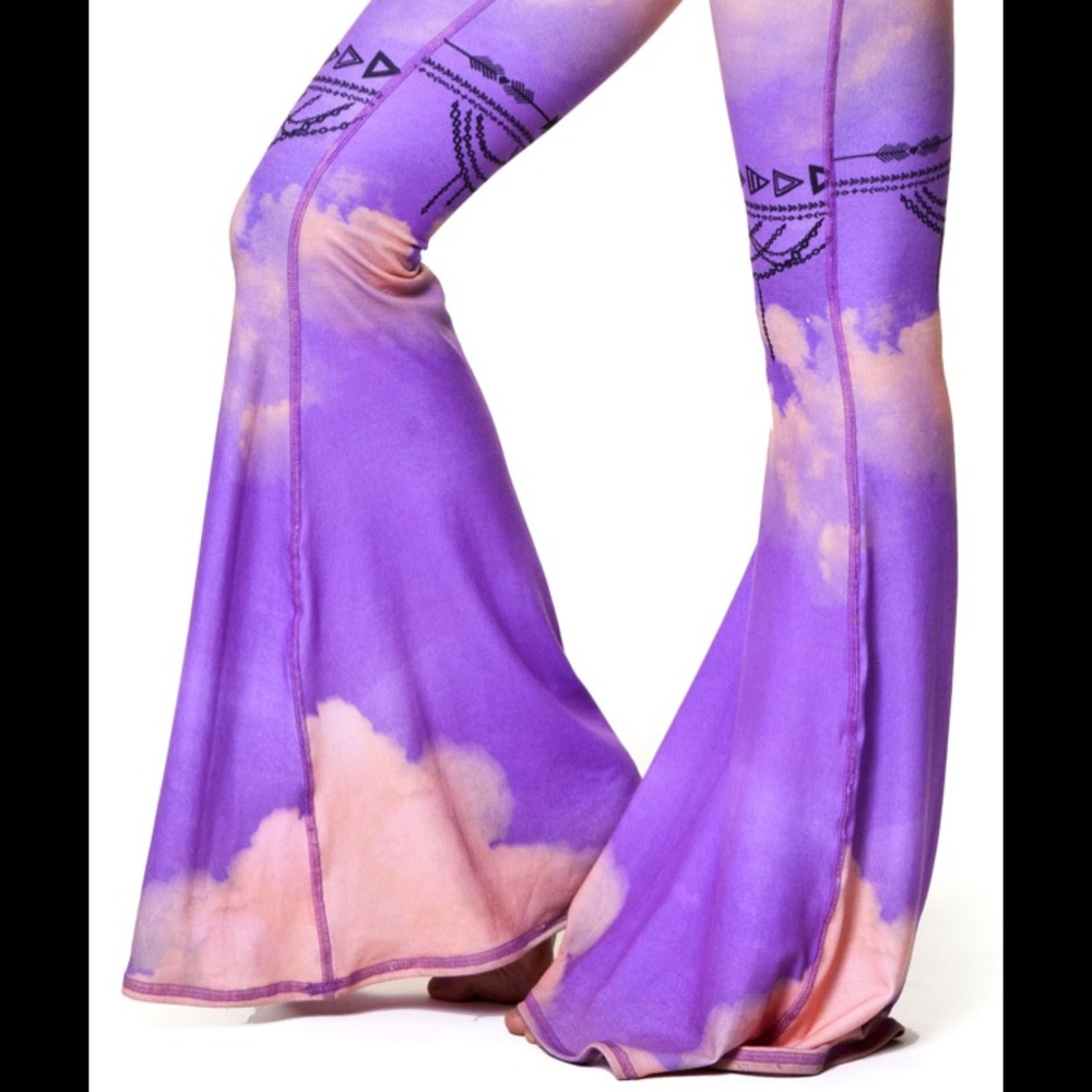 Purple Haze Teeki Brand bell bottoms size Medium
